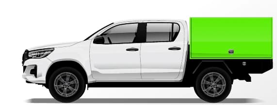 Dual Cab Toolbox: Toolbox wrap coverage illustration