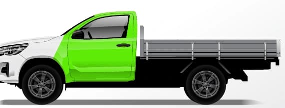 Single Cab Ute: Half wrap coverage illustration