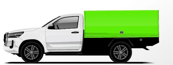 Single Cab Toolbox: Toolbox wrap coverage illustration