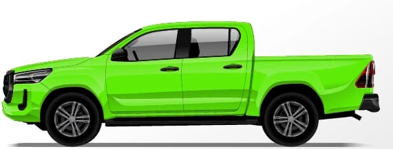 Dual Cab: Full wrap coverage illustration